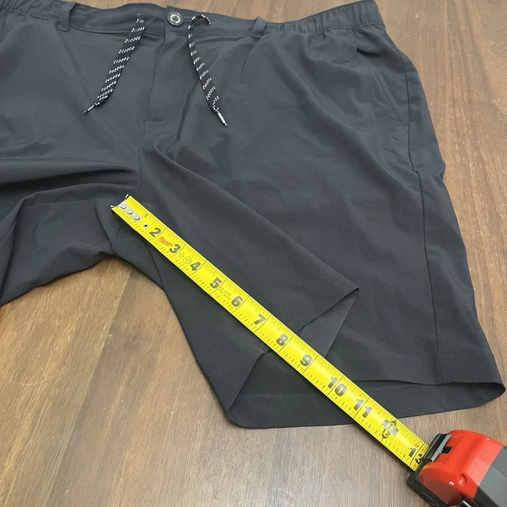 Chubbies Drawstring Shorts Mens 2XL Black Chino Polyester Spandex 8 Inseam